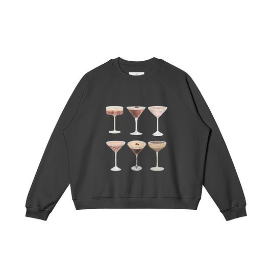 Heavyweight Fleeced-line Sweatshirt, Cotton, 'Expresso Martini'