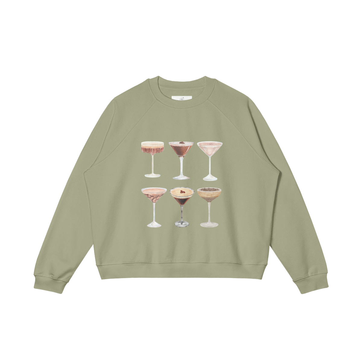 Heavyweight Fleeced-line Sweatshirt, Cotton, 'Expresso Martini'