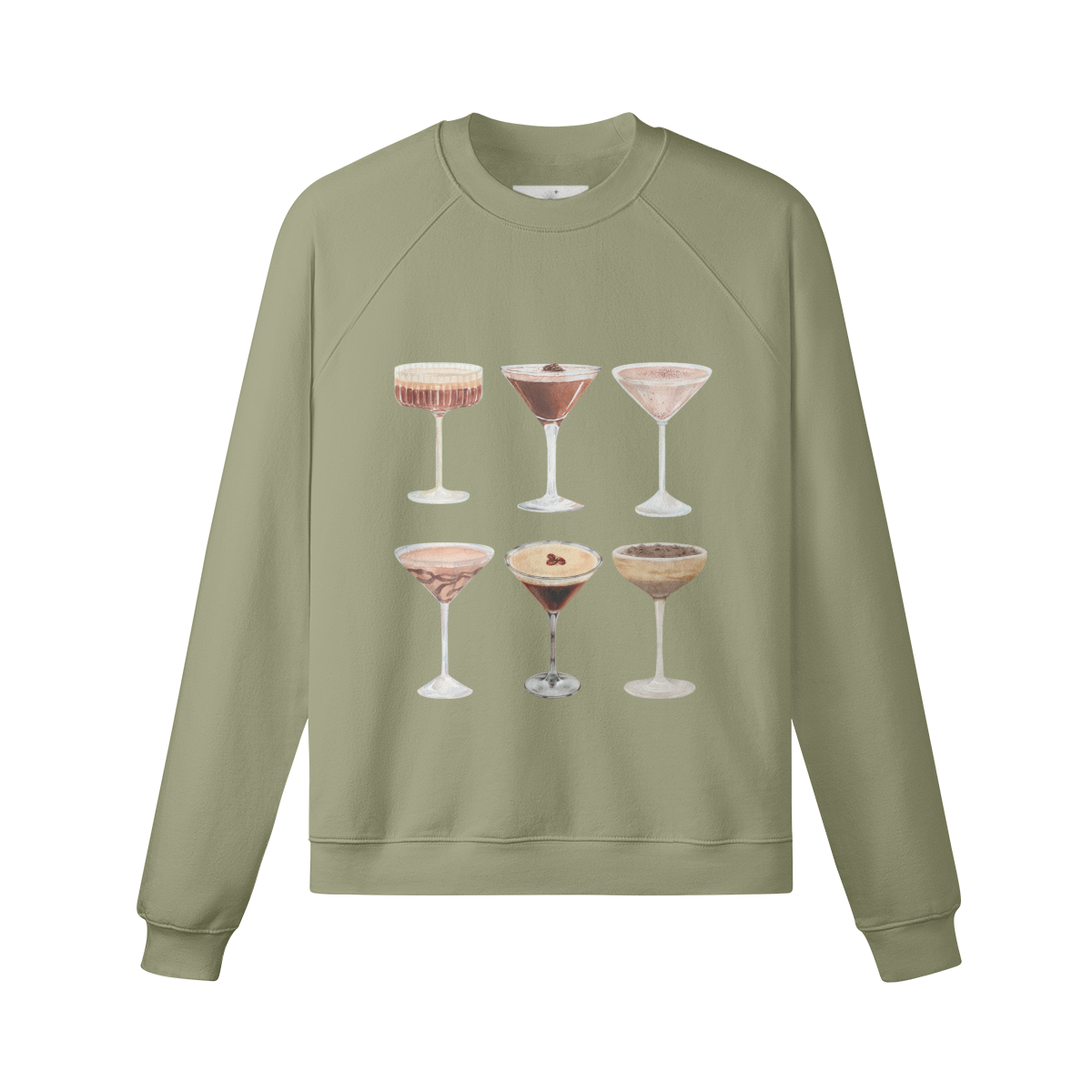 Heavyweight Fleeced-line Sweatshirt, Cotton, 'Expresso Martini'