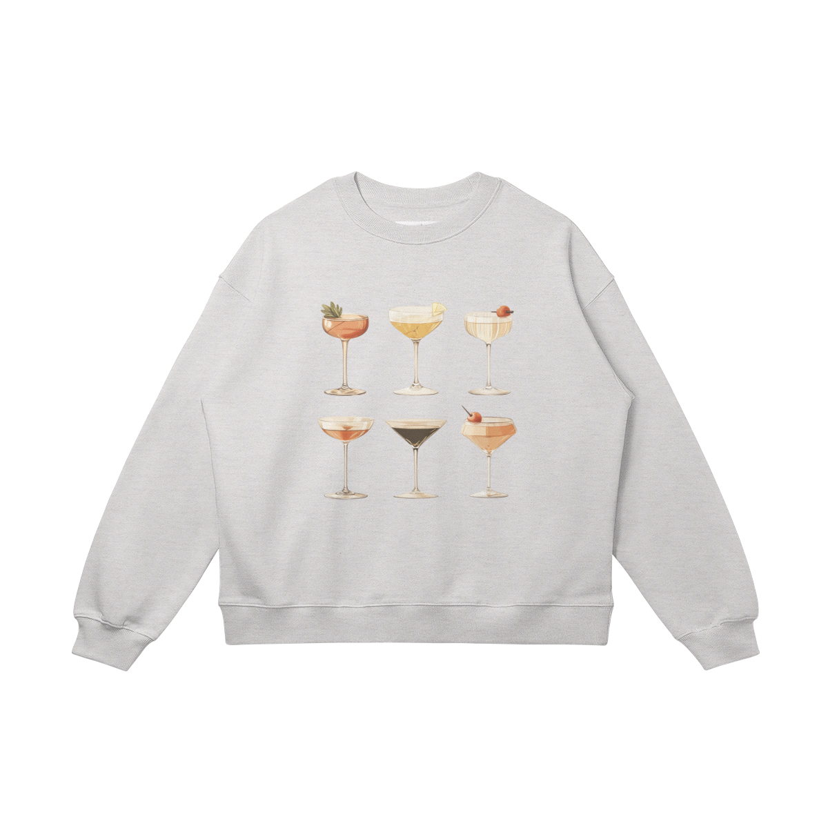 Oversized, cotton sweatshirt, relaxed, "Cocktail Mix"