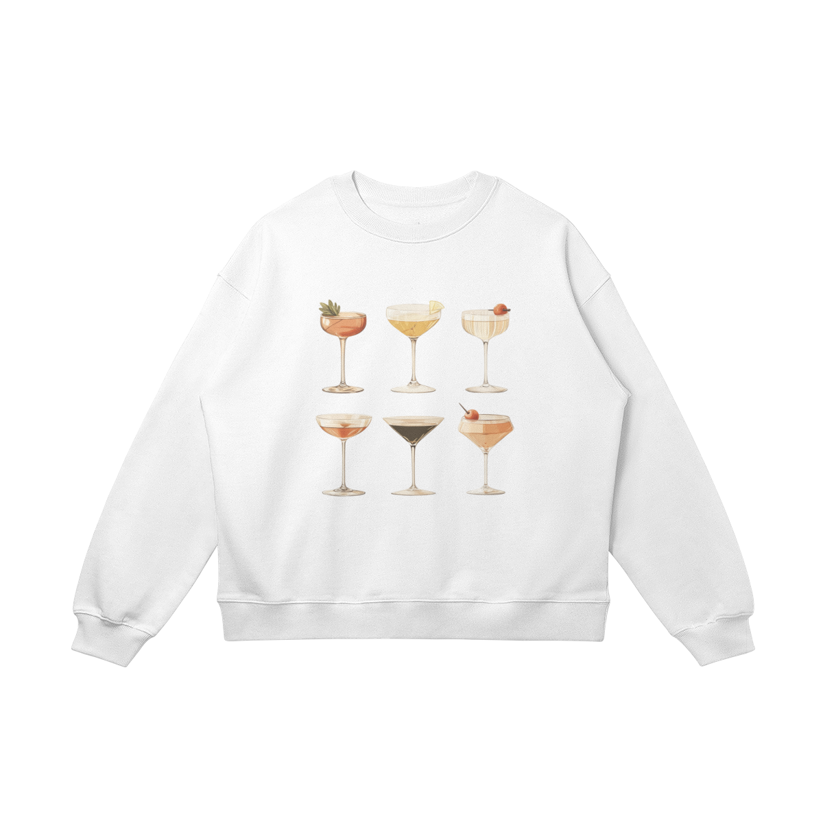 Oversized, cotton sweatshirt, relaxed, "Cocktail Mix"