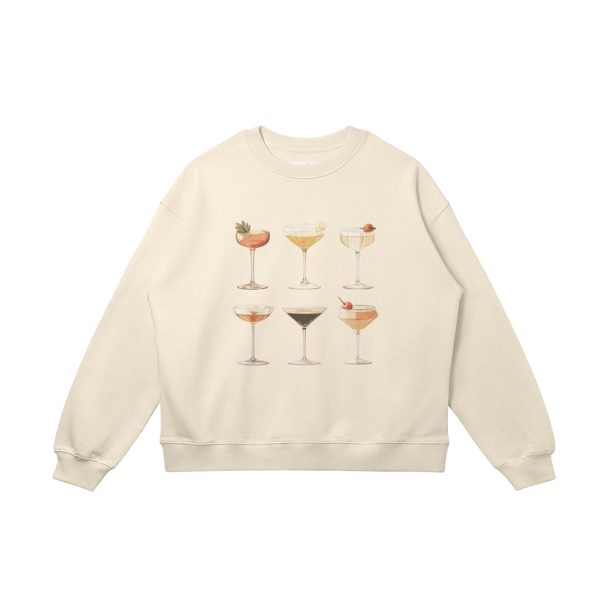 Oversized, cotton sweatshirt, relaxed, "Cocktail Mix"