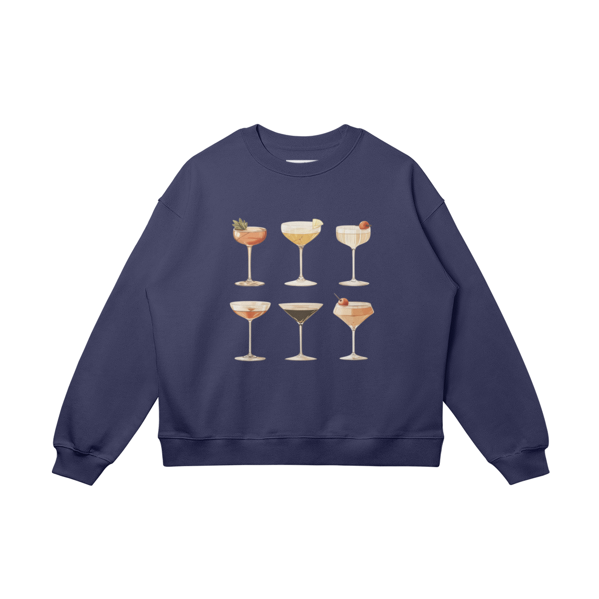 Oversized, cotton sweatshirt, relaxed, "Cocktail Mix"