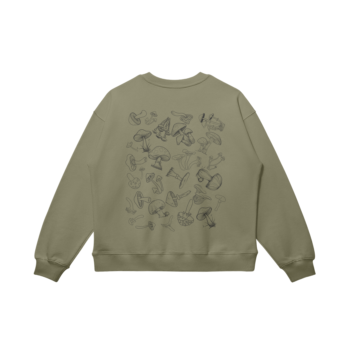 Oversized Cotton Sweatshirt, 'Cozy Mushroom'