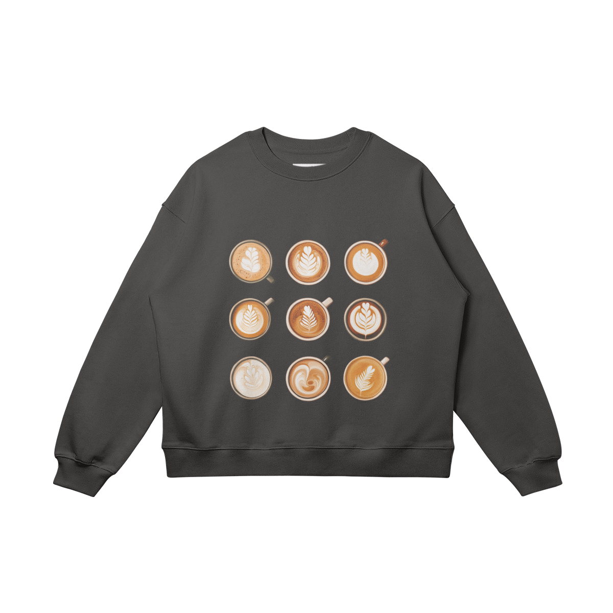 Oversized, cotton sweatshirt, relaxed, "Cappuccinos"