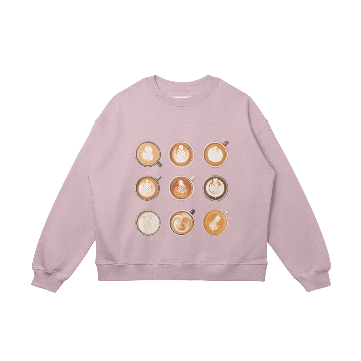 Oversized, cotton sweatshirt, relaxed, "Cappuccinos"