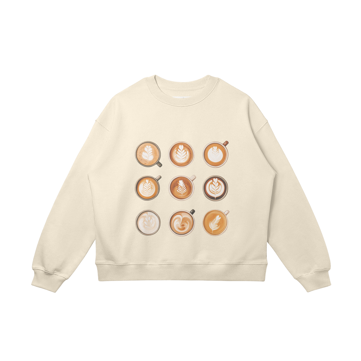 Oversized, cotton sweatshirt, relaxed, "Cappuccinos"