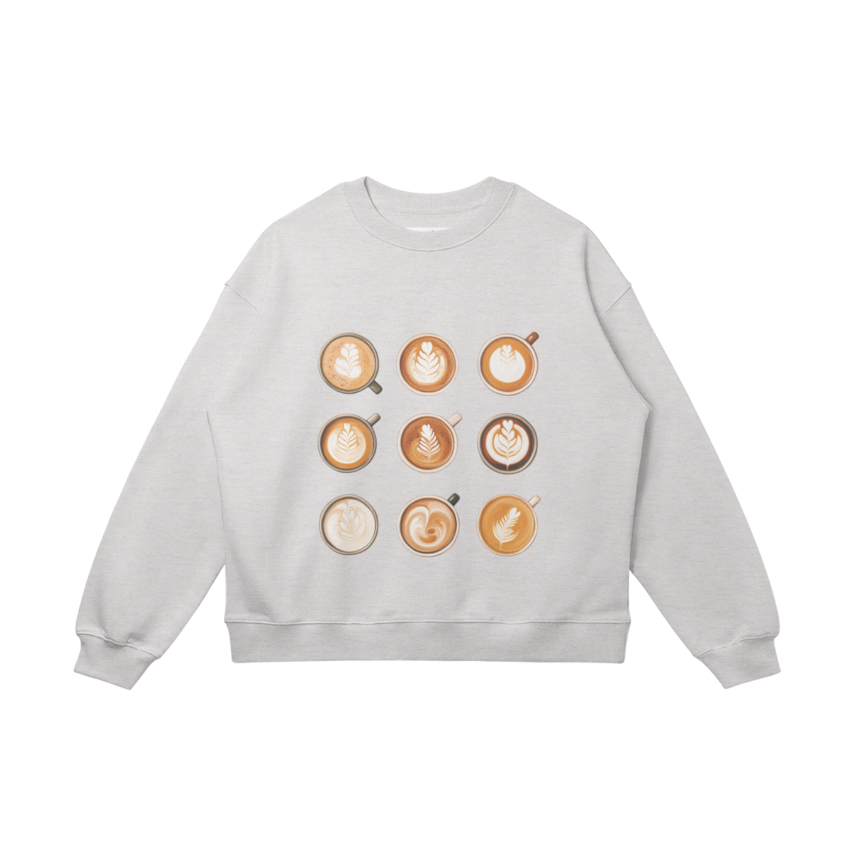 Oversized, cotton sweatshirt, relaxed, "Cappuccinos"