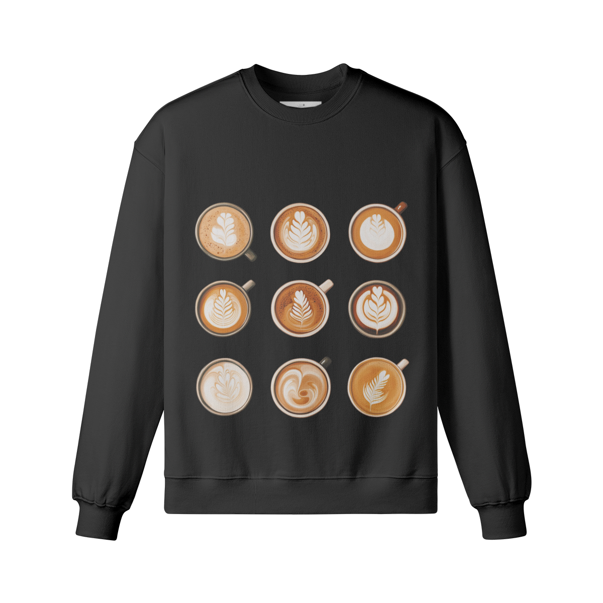 Oversized, cotton sweatshirt, relaxed, "Cappuccinos"