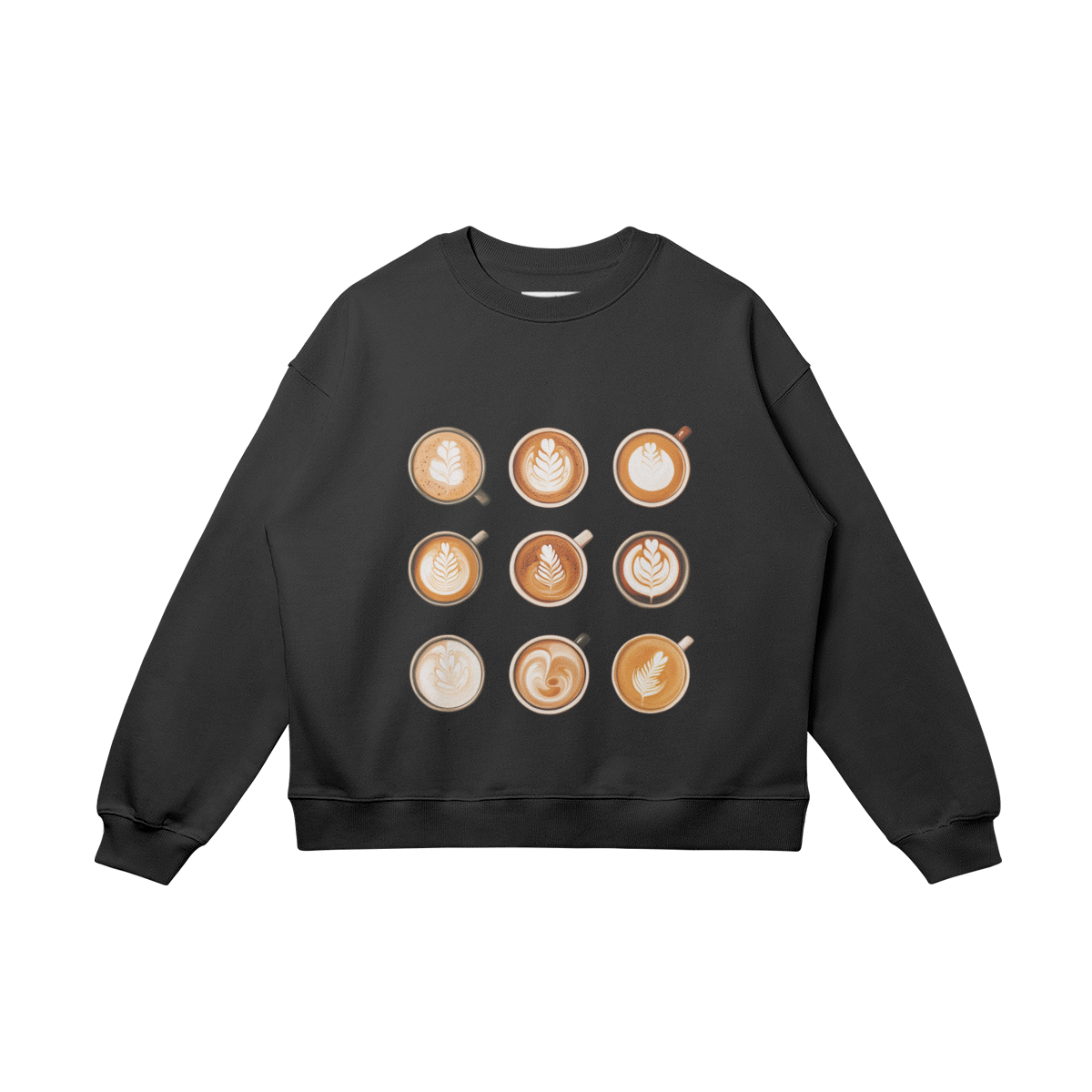 Oversized, cotton sweatshirt, relaxed, "Cappuccinos"