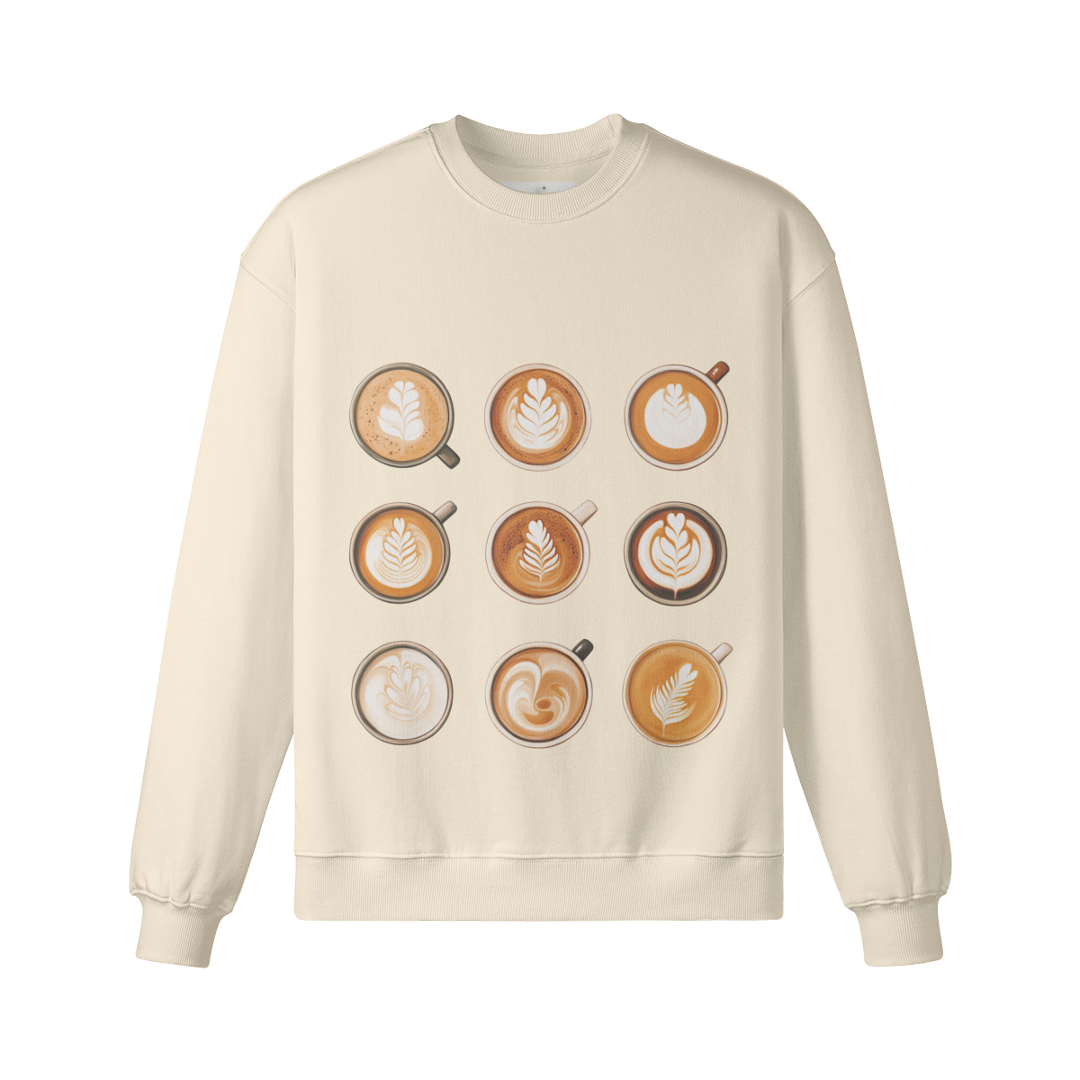 Oversized, cotton sweatshirt, relaxed, "Cappuccinos"