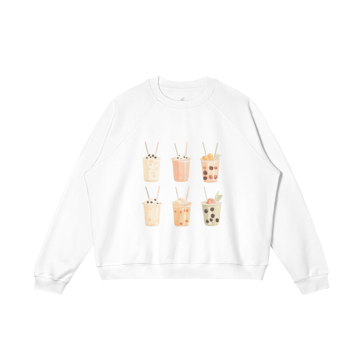 Cotton Sweatshirt, 'Boba Tea'