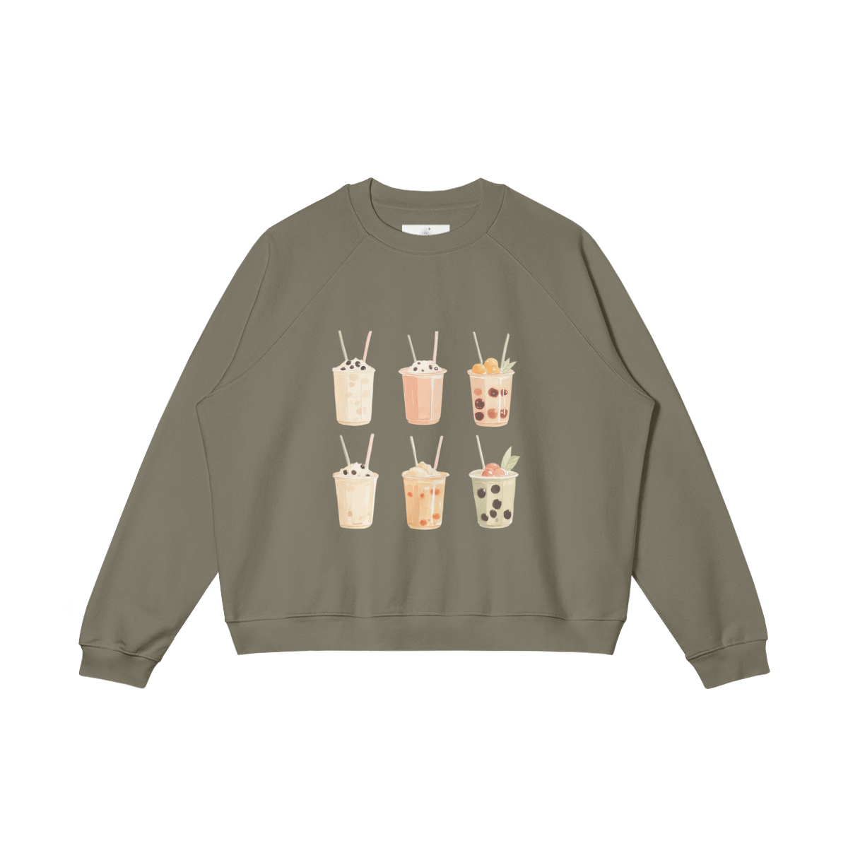 Cotton Sweatshirt, 'Boba Tea'