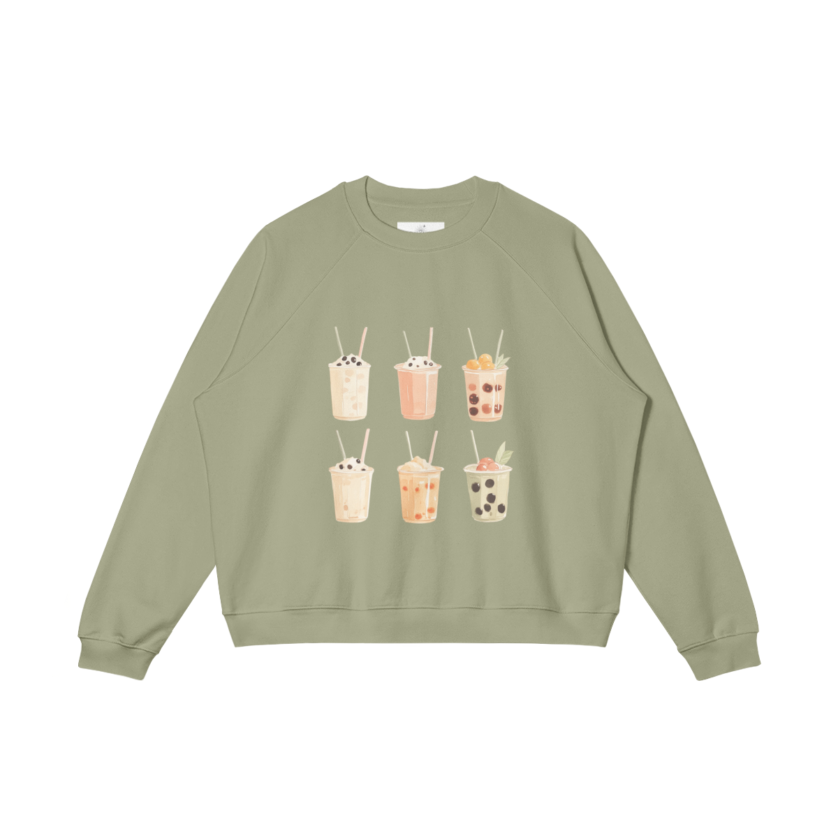 Cotton Sweatshirt, 'Boba Tea'