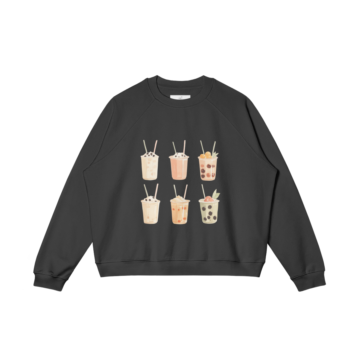 Cotton Sweatshirt, 'Boba Tea'