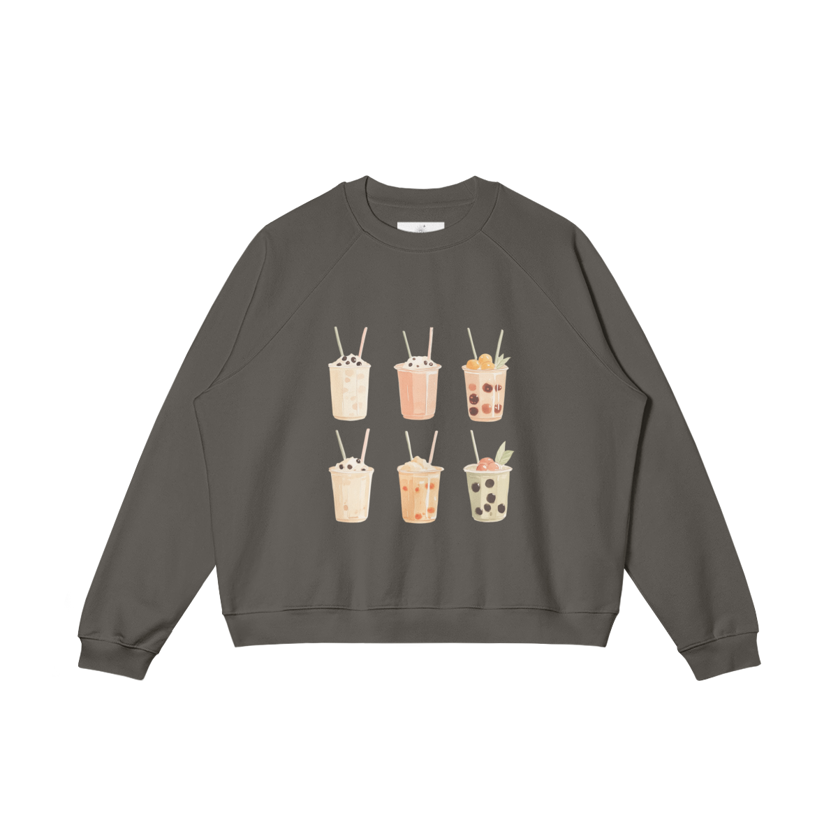 Cotton Sweatshirt, 'Boba Tea'