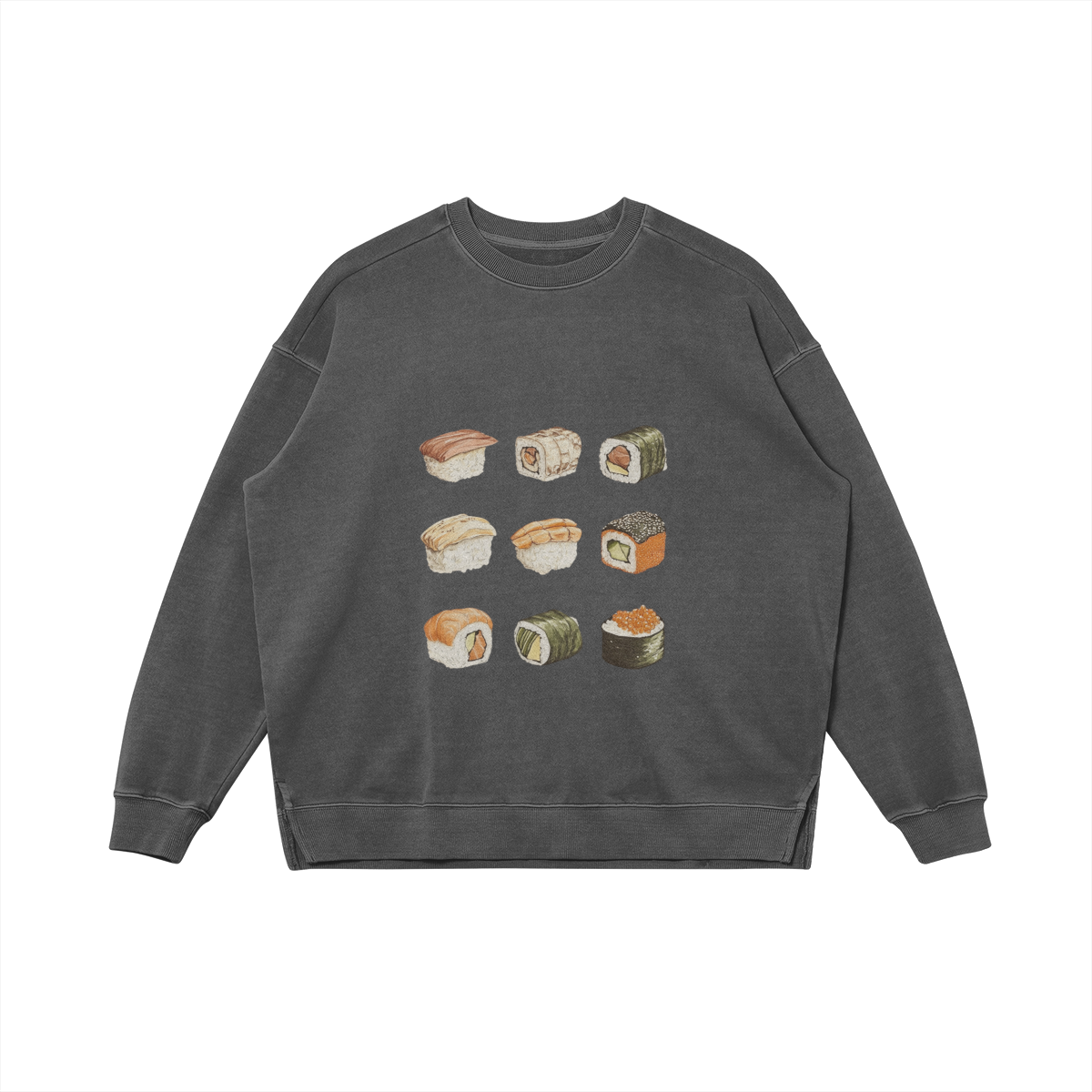 Heavyweight Soft Cotton Sweatshirt 'Maxi Sushi'