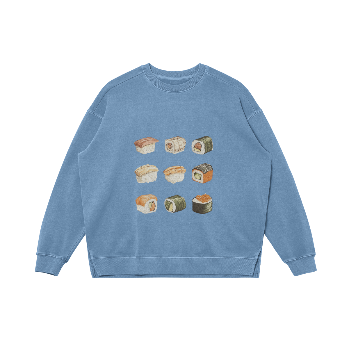 Heavyweight Soft Cotton Sweatshirt 'Maxi Sushi'