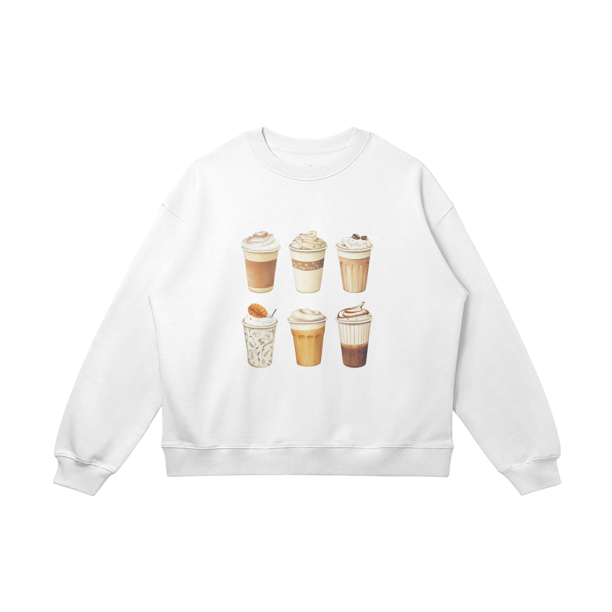 Oversized, cotton sweatshirt, relaxed fit, "Latte & Mocha"