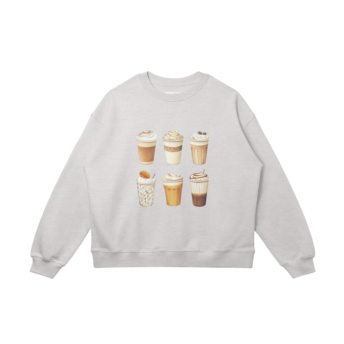 Oversized, cotton sweatshirt, relaxed fit, "Latte & Mocha"