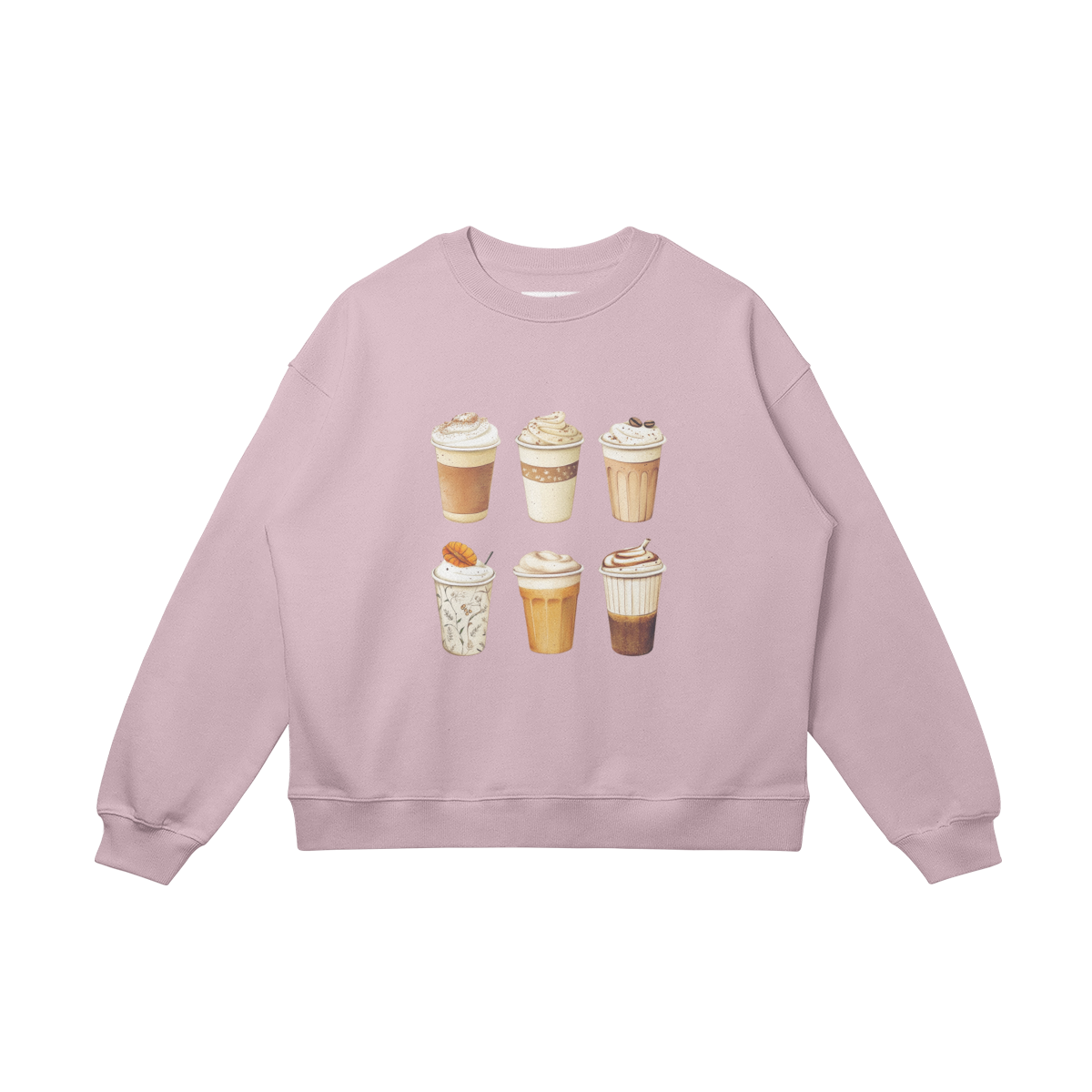 Oversized, cotton sweatshirt, relaxed fit, "Latte & Mocha"