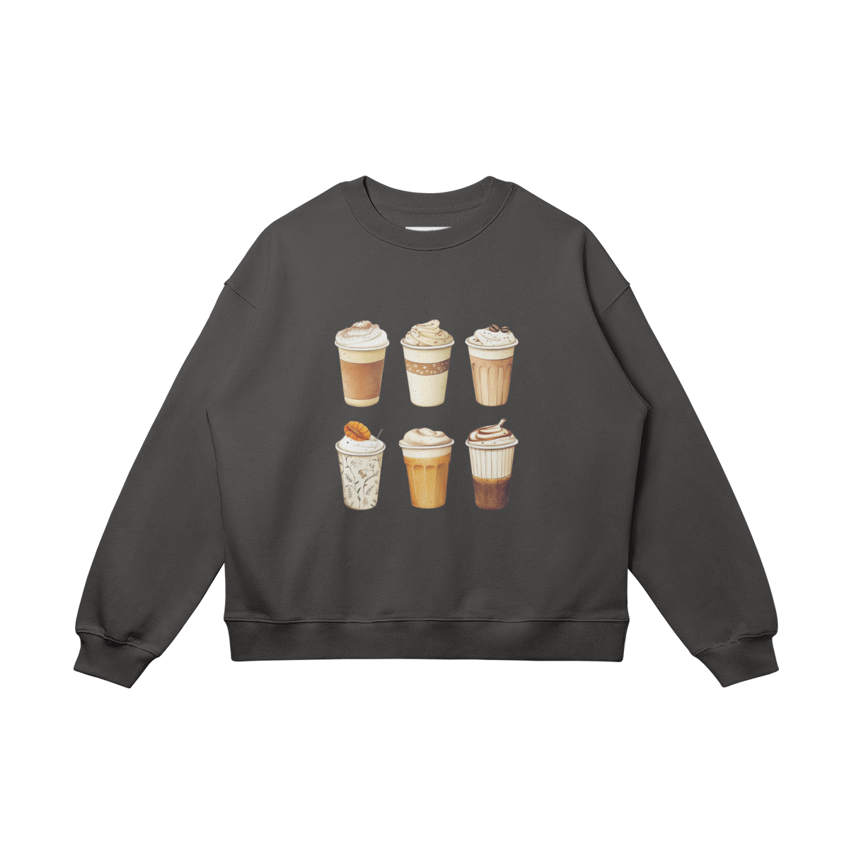 Oversized, cotton sweatshirt, relaxed fit, "Latte & Mocha"