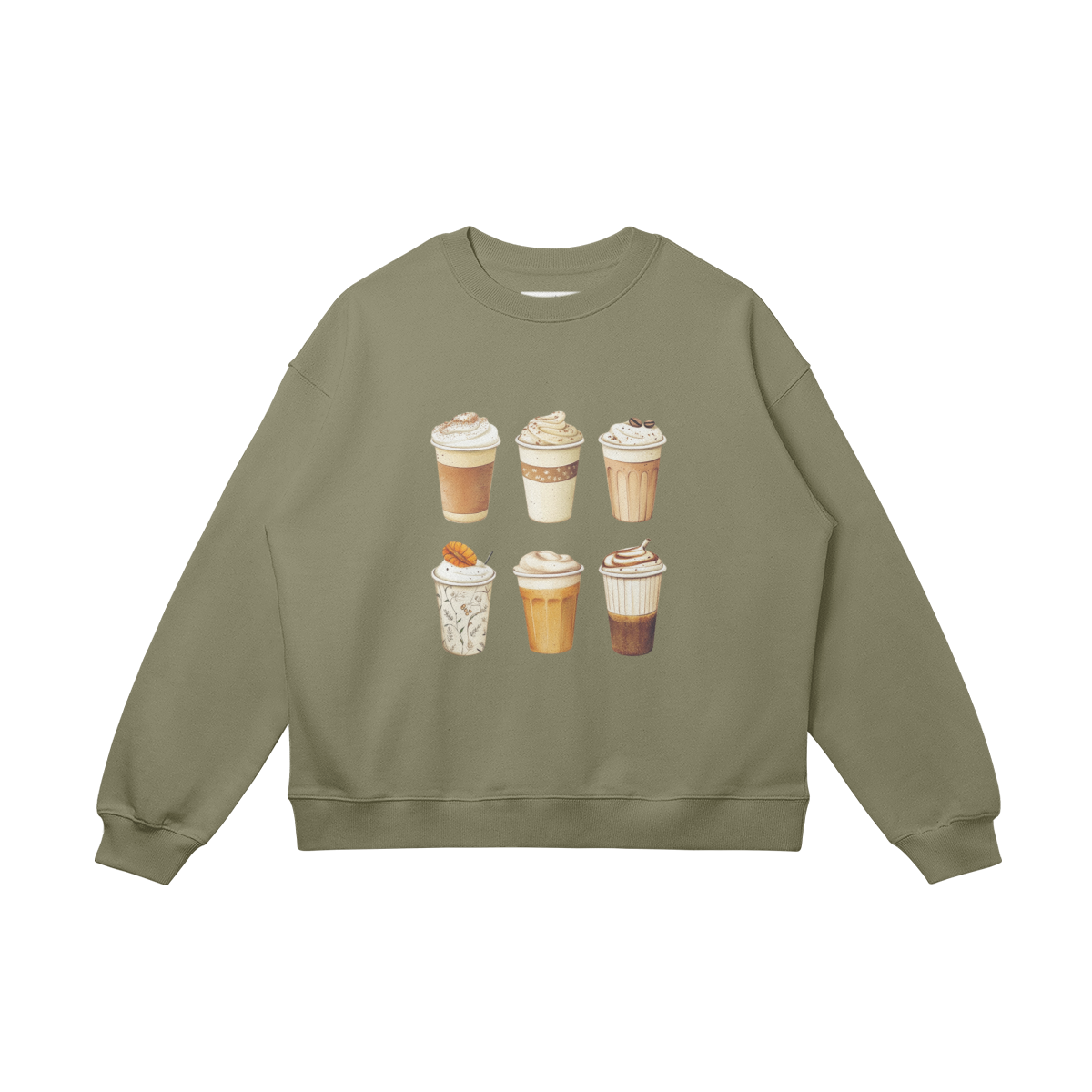 Oversized, cotton sweatshirt, relaxed fit, "Latte & Mocha"